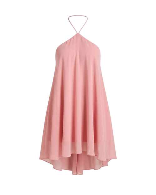 Brume - Mini Robe Mousseline Col Halter Lace Coupe Trapeze Dos Nu Double Couche Ella&No