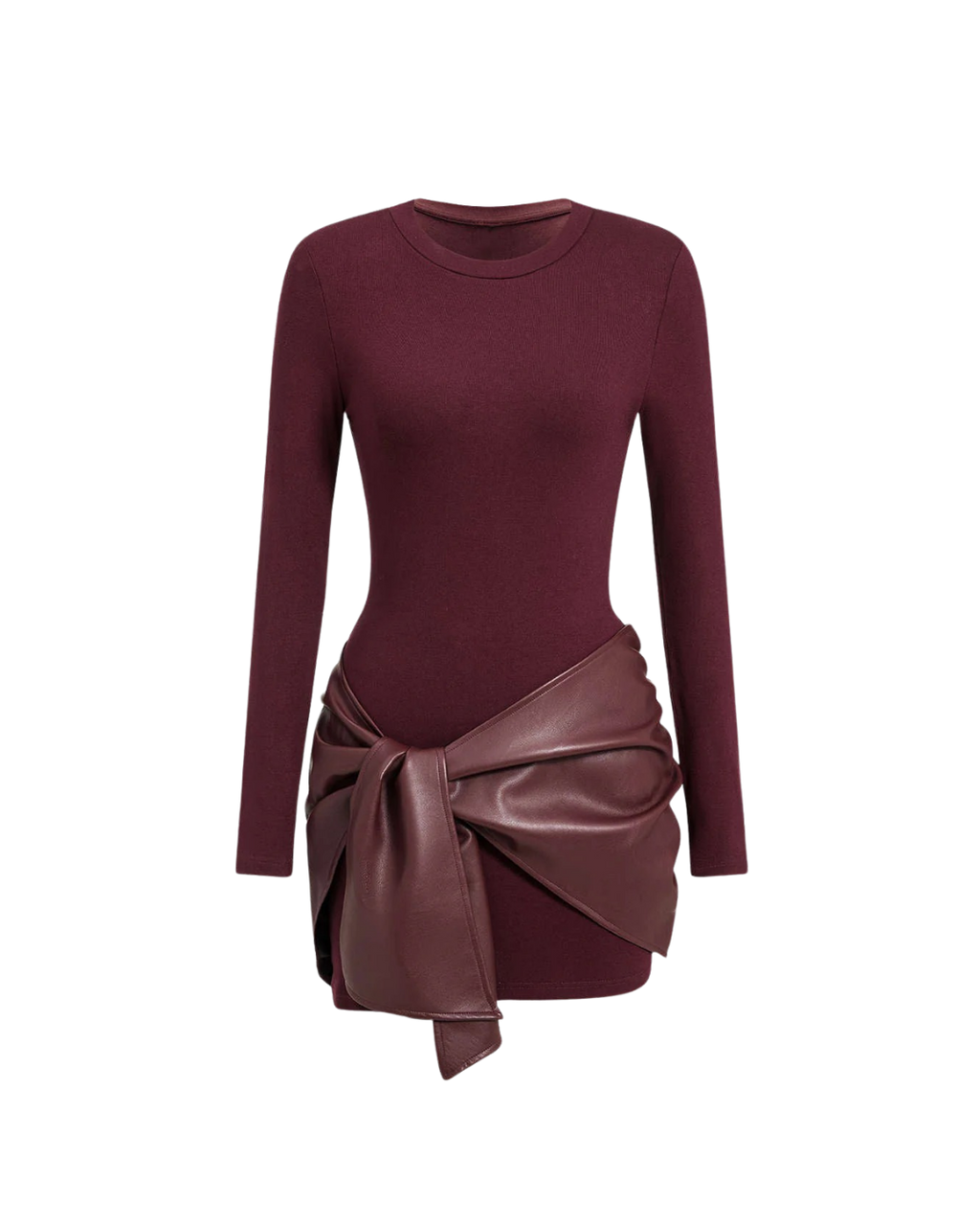 Ambre – Mini Robe Moulante Tricot & Ceinture Similicuir Ella&No