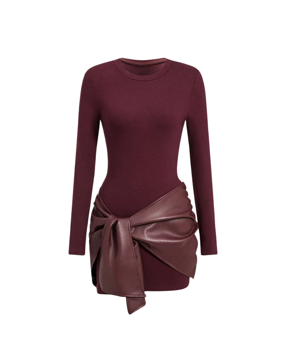 Ambre – Mini Robe Moulante Tricot & Ceinture Similicuir Ella&No