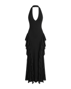 Velvet Fall – Robe Longue Dos Nu Volants Superposés Ella&No