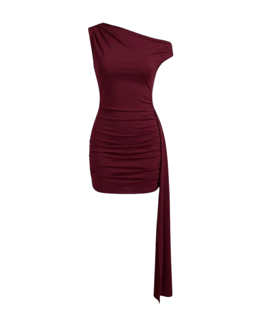 Asyma – Robe Courte Moulante Asymétrique Une Épaule Ella&No