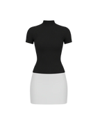 Kenza – Robe Moulante Bicolore à Col Montant Ella&No