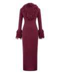 La Mystique – Robe Longue en Maille Texturée & Col Plume Ella&No
