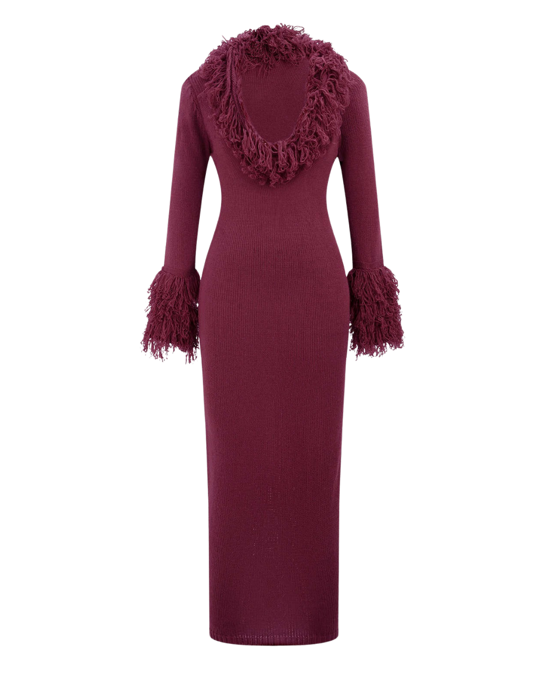 La Mystique – Robe Longue en Maille Texturée & Col Plume Ella&No