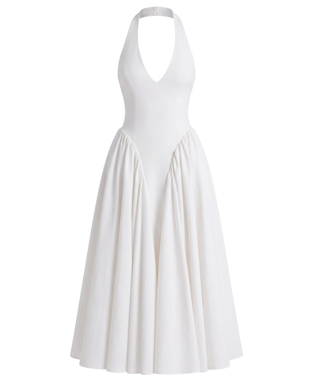 Alice – Robe Mi-Longue Dos Nu Noué Pompon Haut Ajusté Bas Fluide Ella&No