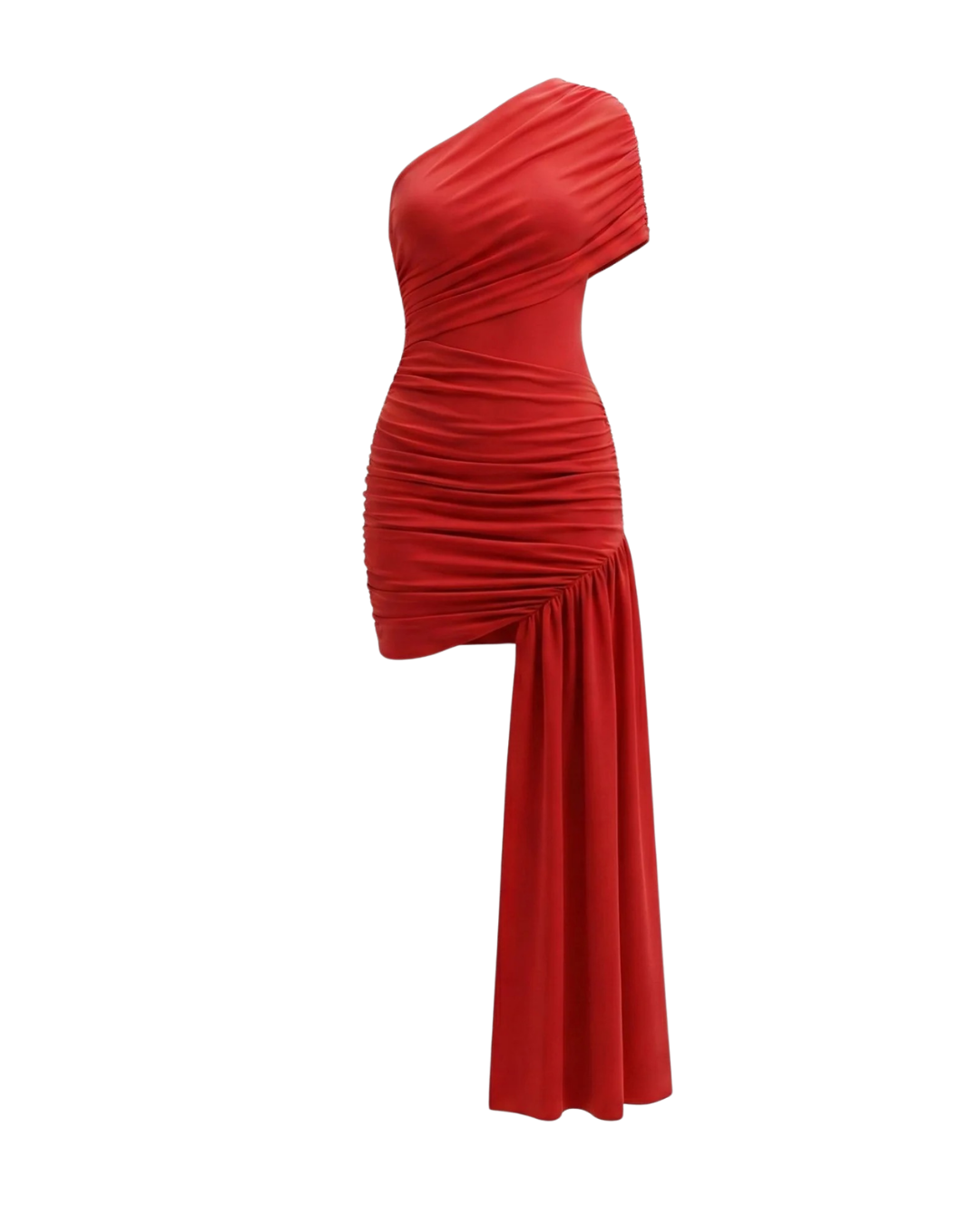 L’Iconique – Robe Mini Drapée à Épaule Unique & Traîne Latérale Ella&No