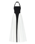 Duality – Robe Maxi Halter Bicolore Noir & Blanc Ella&No