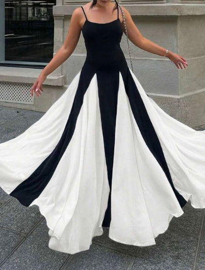 Élégance Contrastée – Robe Longue dos nu encolure cœur Ella&No