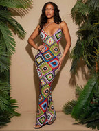 Robe longue crochet multicolore – Style Côte Amalfitaine - Ella&No  