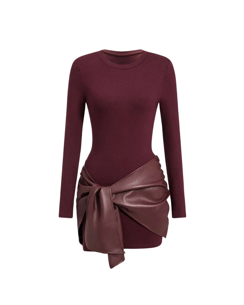 Ambre – Mini Robe Moulante Tricot & Ceinture Similicuir Ella&No