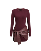 Ambre – Mini Robe Moulante Tricot & Ceinture Similicuir Ella&No