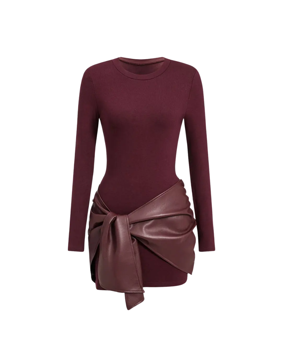Ambre – Mini Robe Moulante Tricot & Ceinture Similicuir Ella&No