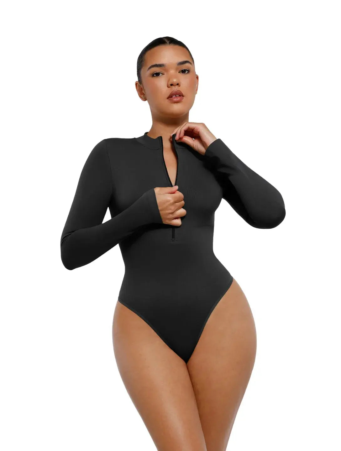 Body à fermeture éclair en V profond Ella&No