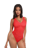 Body string à col en V en dentelle Ella&No