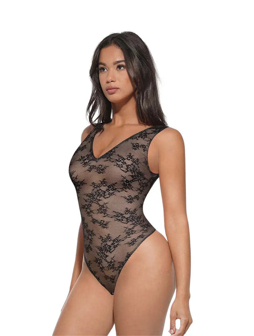 Body string à col en V en dentelle Ella&No