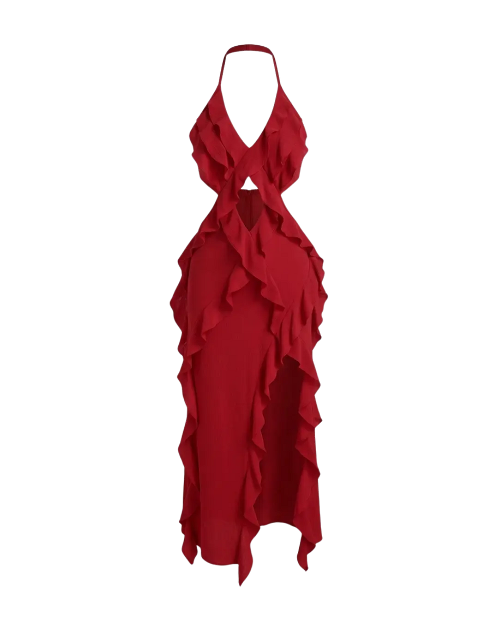 Brise – Robe Été Légère Col Halter Bretelles Croisées Volants Ella&No