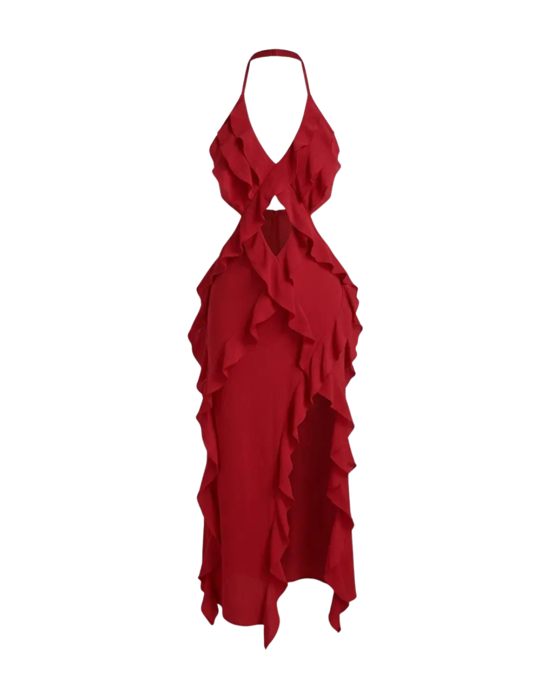 Brise – Robe Été Légère Col Halter Bretelles Croisées Volants Ella&No