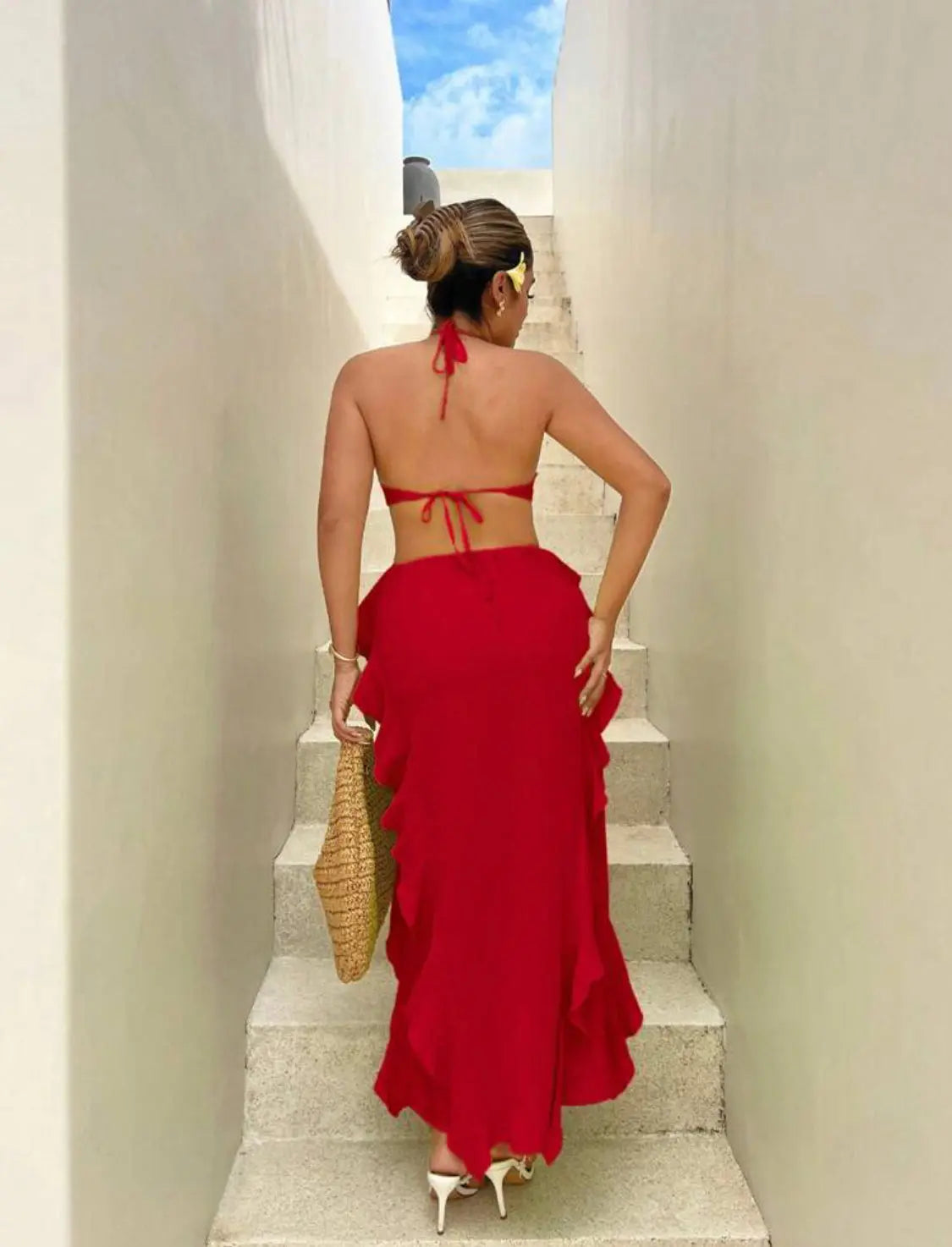 Douce Brise – Robe d'été légère à col halter & volants - Ella&No  