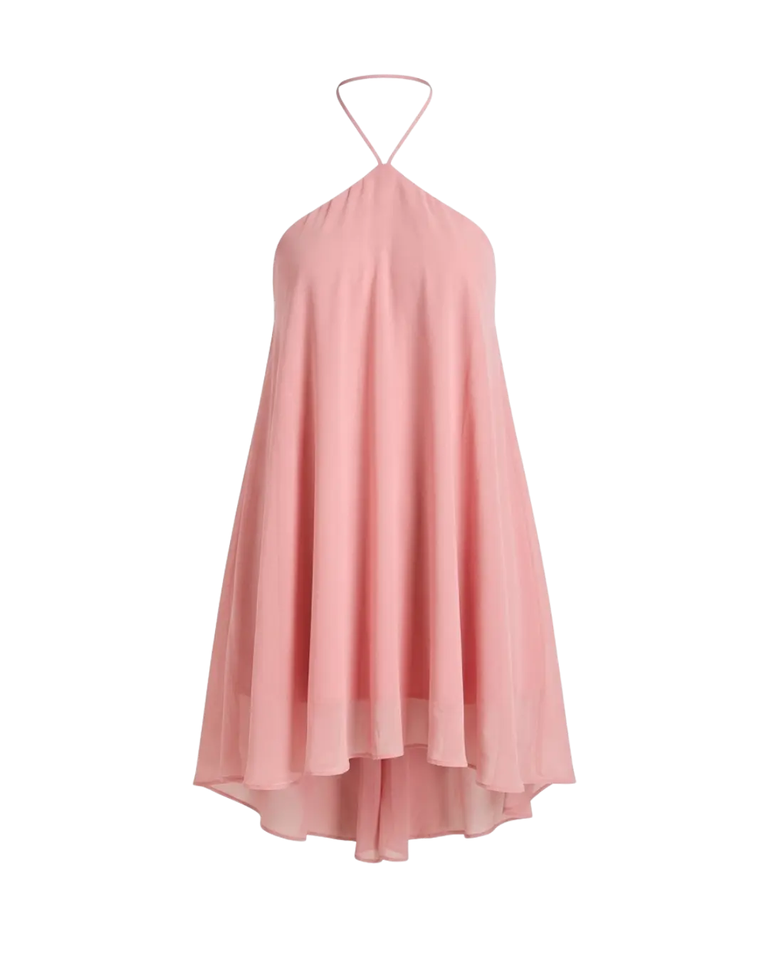 Brume - Mini Robe Mousseline Col Halter Lace Coupe Trapeze Dos Nu Double Couche Ella&No