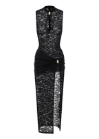 Robe Sira - Robe longue en dentelle noire à trou de serrure Ella&No