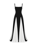 Contraste – Robe Longue Dos Nu Encolure Cœur Taille Haute Ella&No