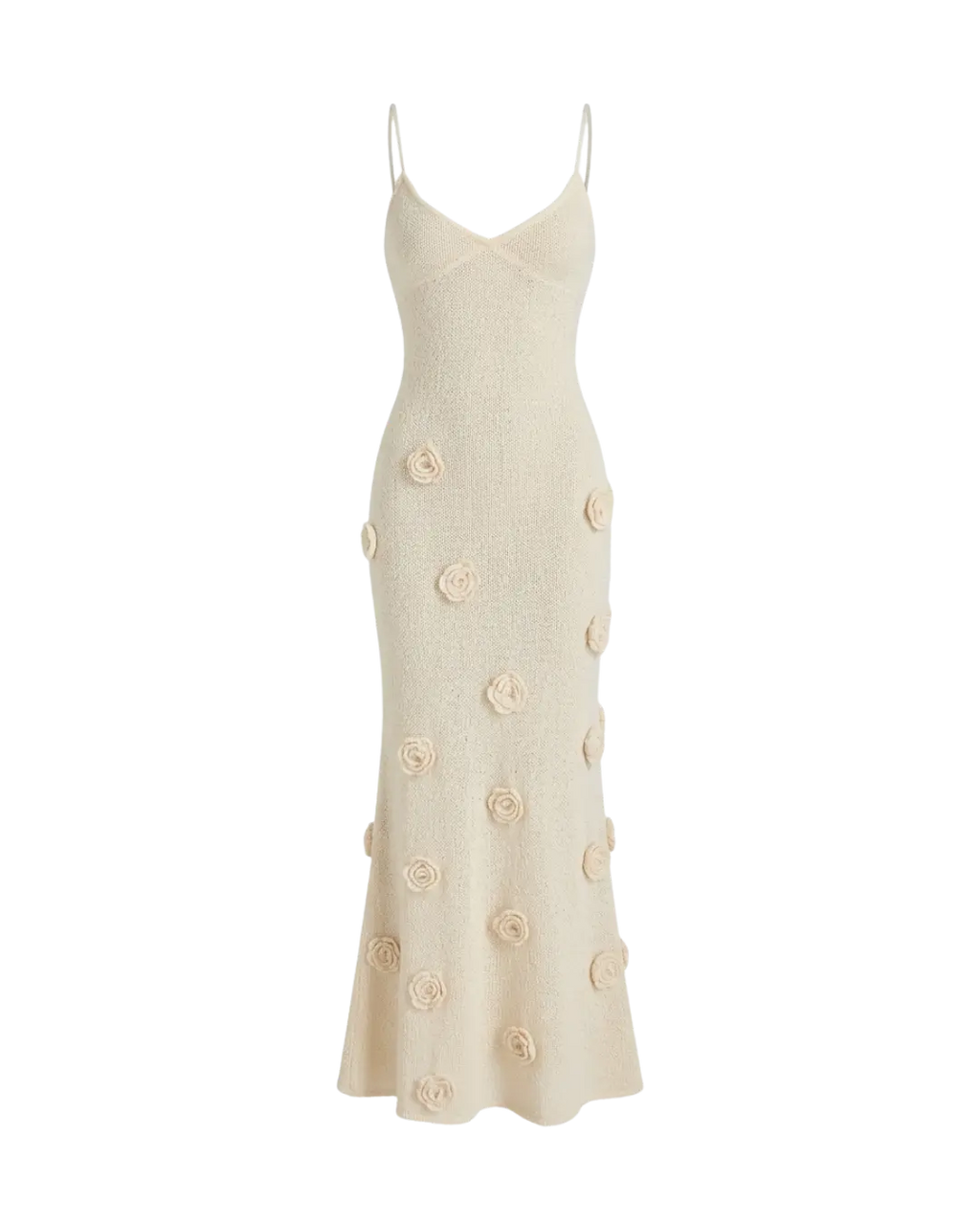 Coquette – Robe Maxi Crochet Roses Nude Bohème Ella&No