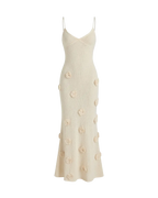 Coquette – Robe Maxi Crochet Roses Nude Bohème Ella&No