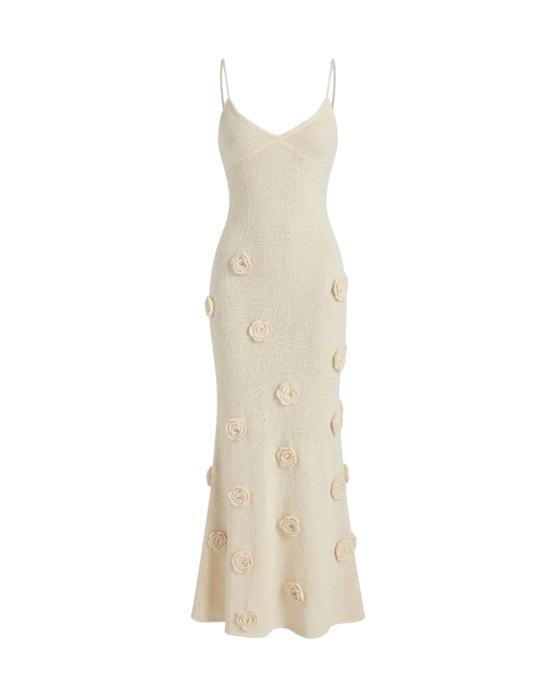 Coquette – Robe Maxi Crochet Roses Nude Bohème Ella&No
