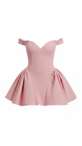 Aria – Robe Sculpturale Rose à Jupe Tulipe
