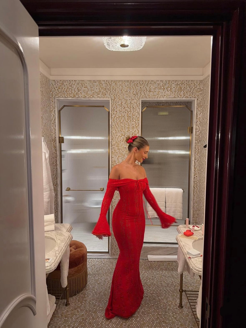 Carmen – Robe Longue en Dentelle à Épaules Dénudées