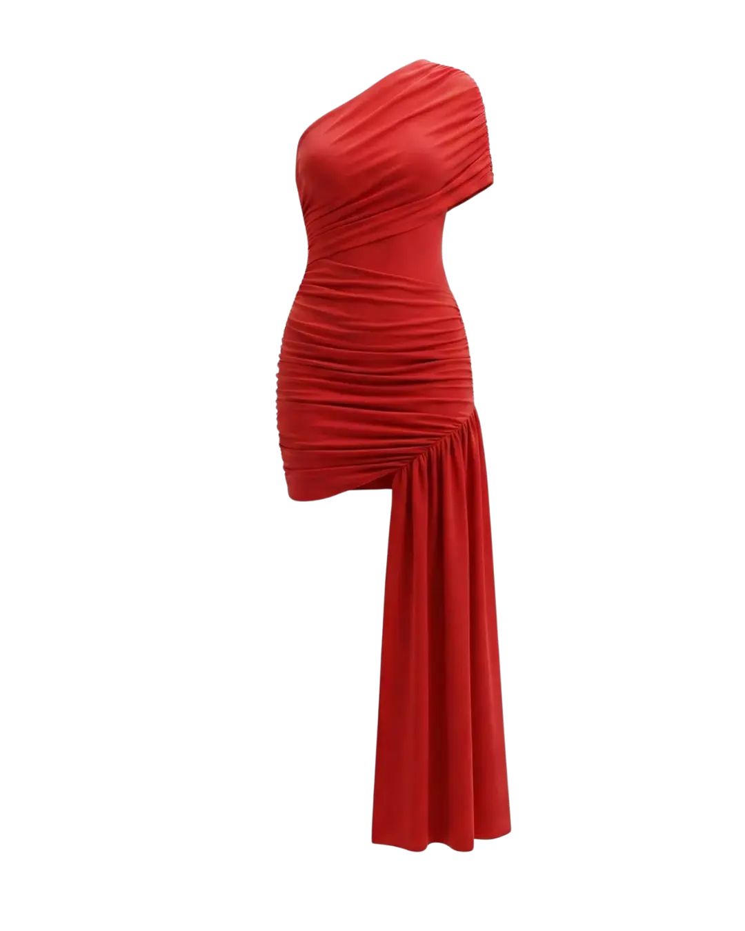 L’Iconique – Robe Mini Drapée à Épaule Unique & Traîne Latérale Ella&No