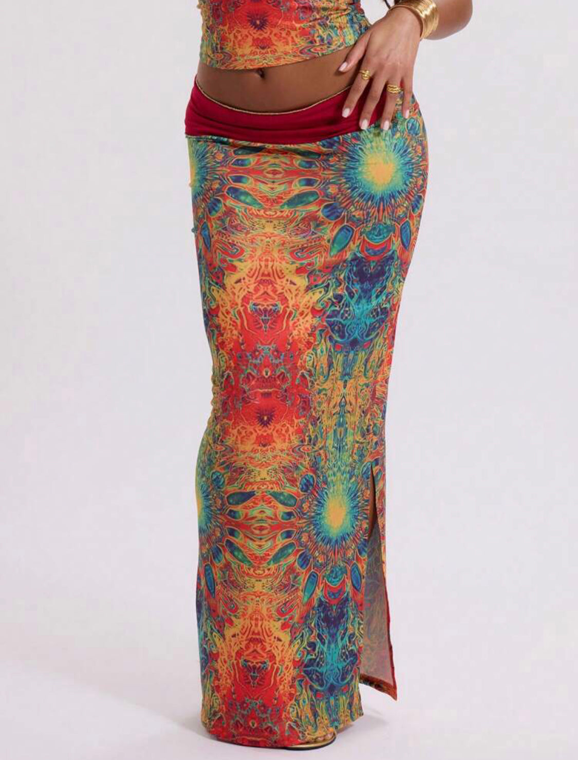 Jupe Maxi Psychédélique Slinky – ensemble Jupe pour l'été - Ella&No  