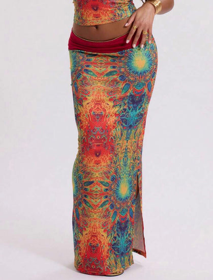 Jupe Maxi Psychédélique Slinky – ensemble Jupe pour l'été - Ella&No  