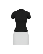 Kenza – Robe Moulante Bicolore à Col Montant Ella&No