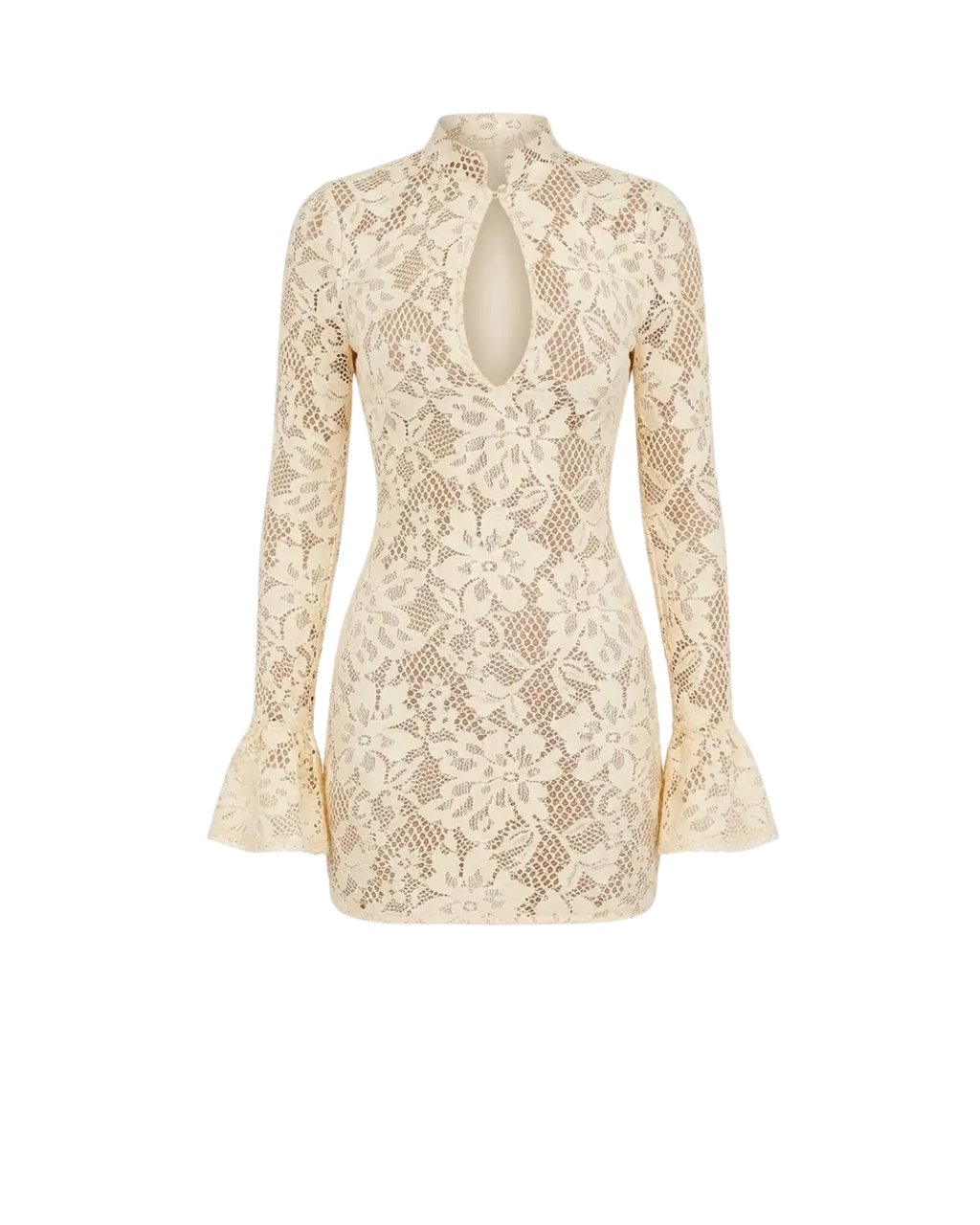 L'Audacieuse – Mini Robe en Dentelle Guipure & Découpe Goutte Ella&No