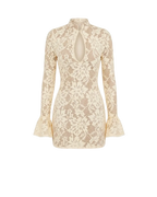 L'Audacieuse – Mini Robe en Dentelle Guipure & Découpe Goutte Ella&No