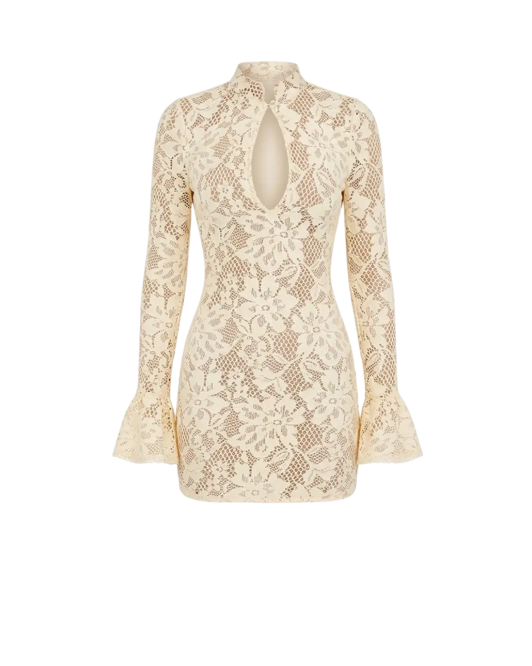 L'Audacieuse – Mini Robe en Dentelle Guipure & Découpe Goutte Ella&No