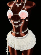 Mermaid Pearl – Ensemble Bikini Coquillage Chaîne Dorée & Perles Ella&No