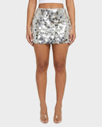 Mini jupe sequins Eranya argentée