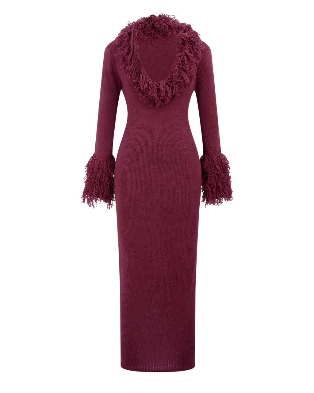 La Mystique – Robe Longue en Maille Texturée & Col Plume Ella&No