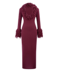La Mystique – Robe Longue en Maille Texturée & Col Plume Ella&No