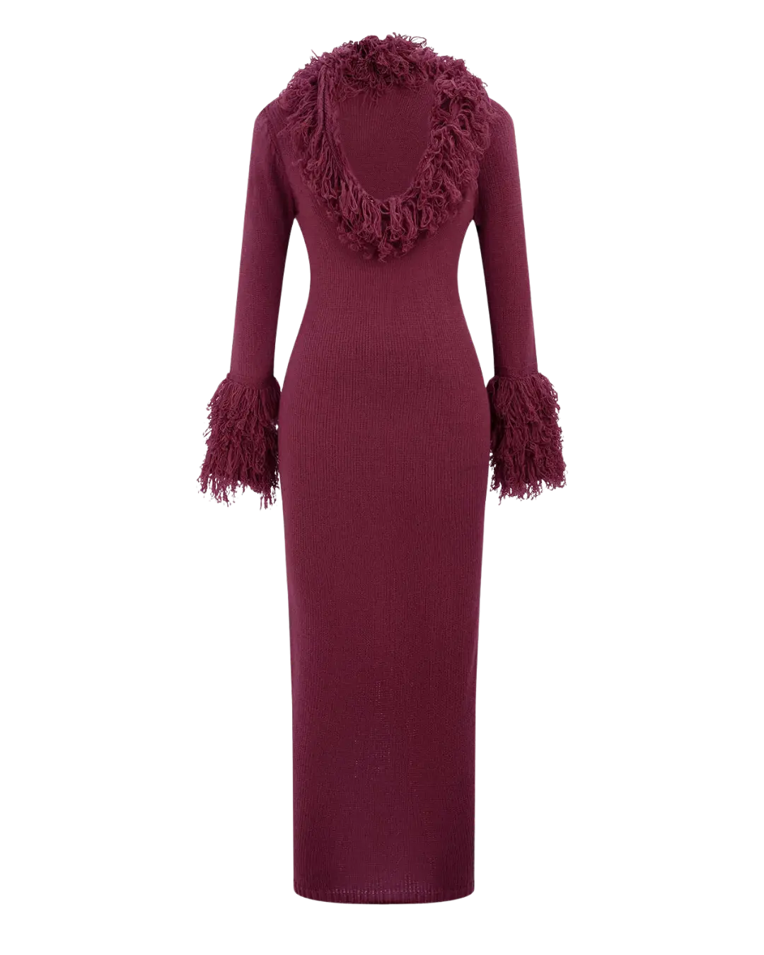 La Mystique – Robe Longue en Maille Texturée & Col Plume Ella&No
