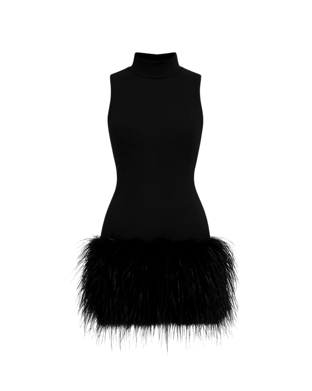 Naomi – Robe Courte Noire à Jupe Plumes Ella&No