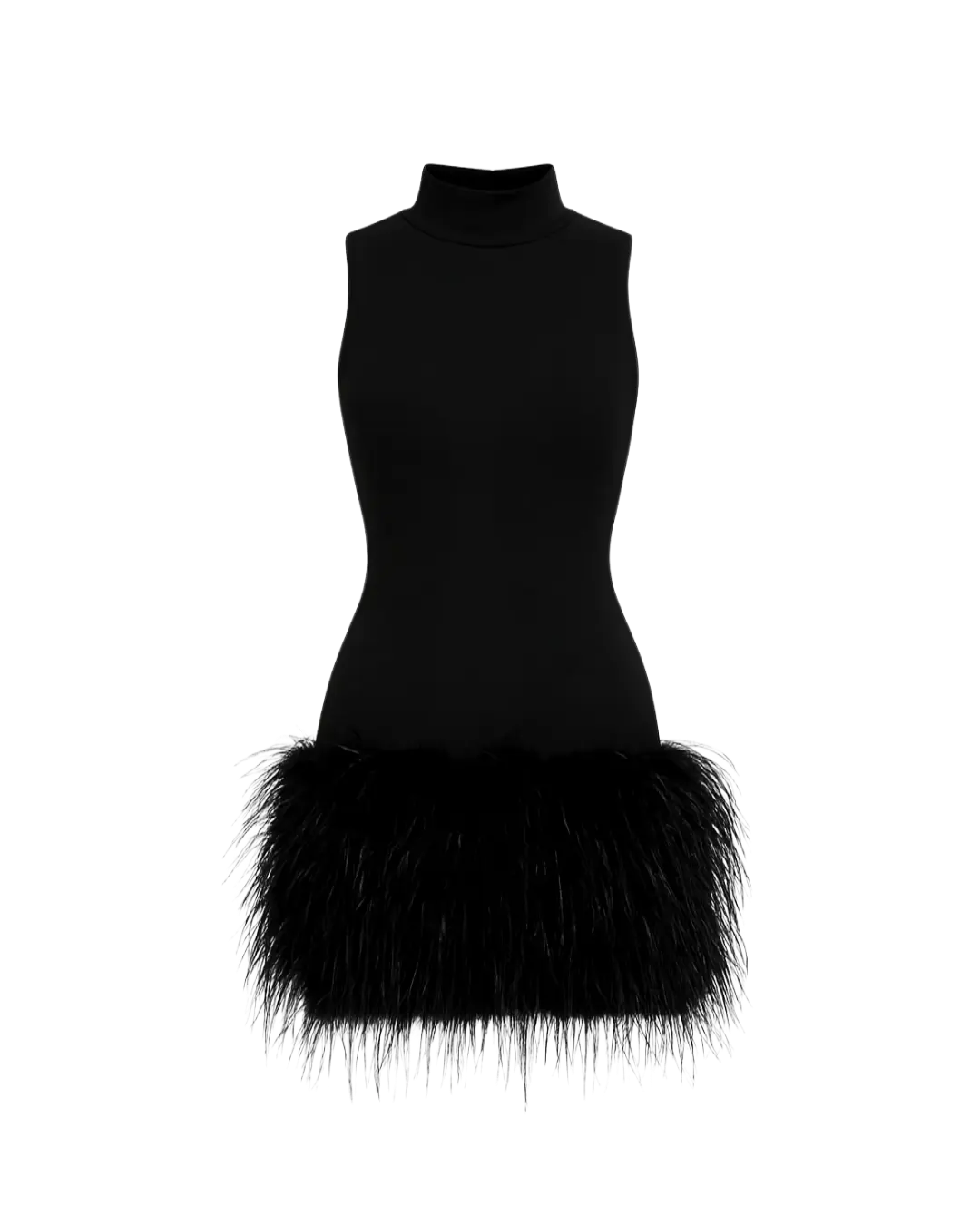 Naomi – Robe Courte Noire à Jupe Plumes Ella&No