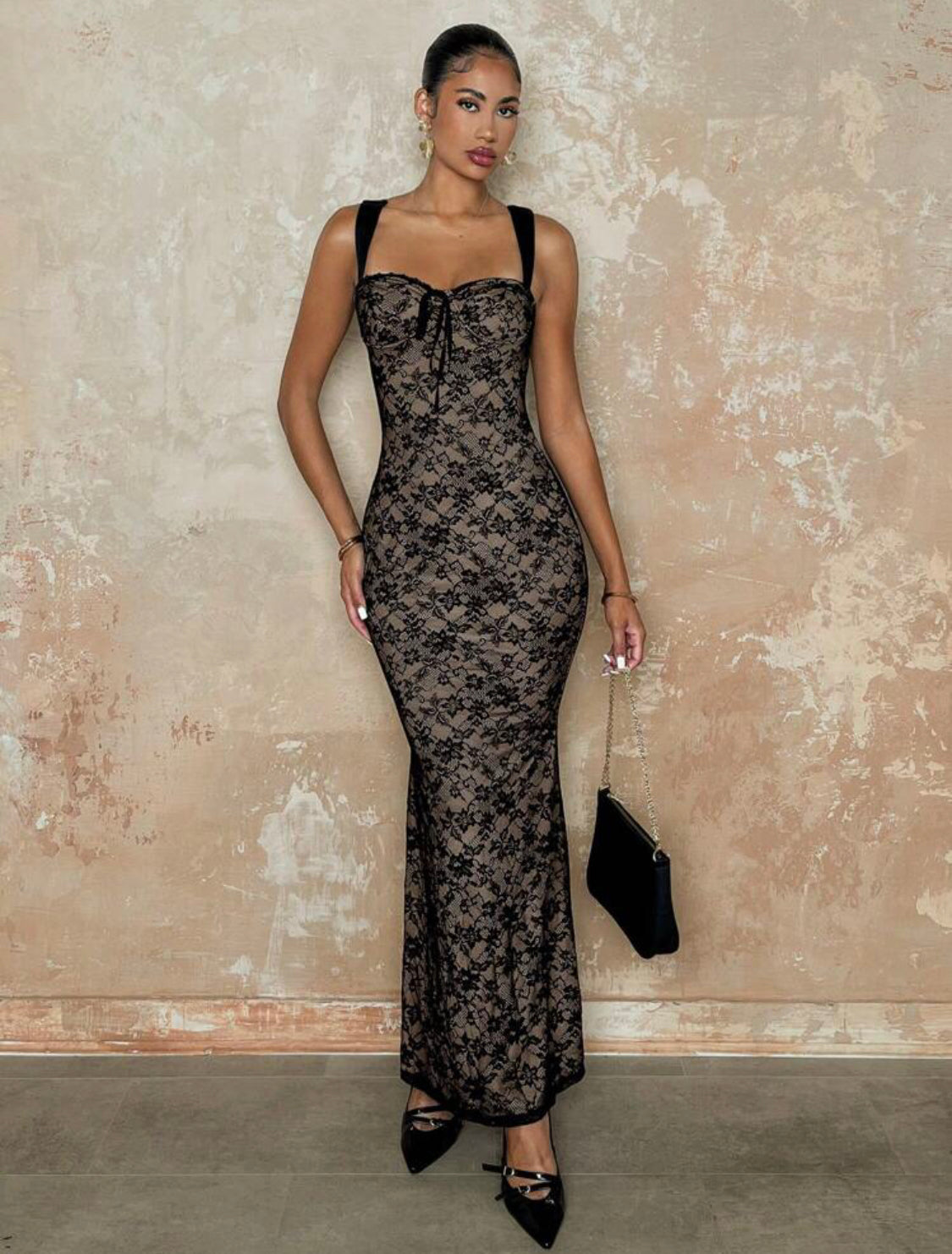 Nocturne - Robe classique en dentelle pour femme - Ella&No  