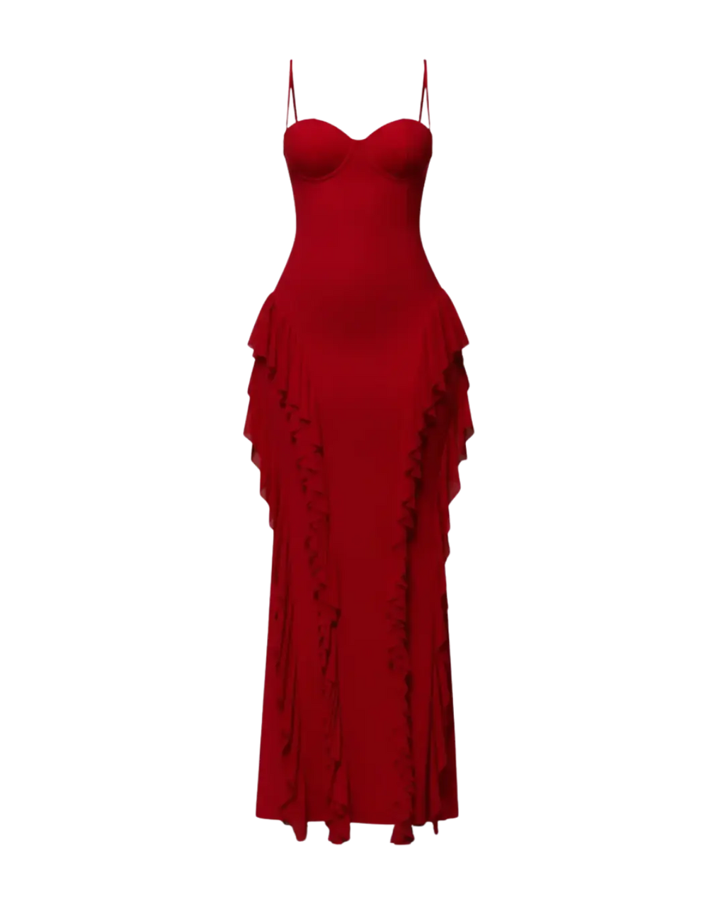La Passionaria – Robe Longue Corset & Volants Verticaux Ella&No