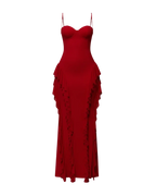 La Passionaria – Robe Longue Corset & Volants Verticaux Ella&No