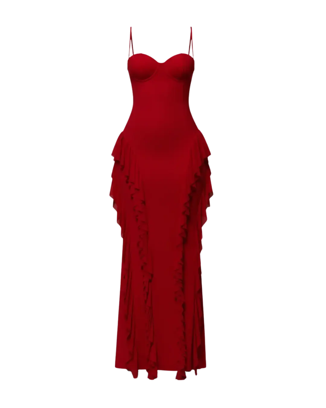 La Passionaria – Robe Longue Corset & Volants Verticaux Ella&No
