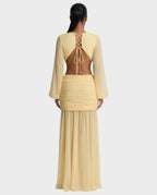Robe longue mousseline Raiza dos lacé