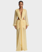 Robe longue mousseline Raiza dos lacé